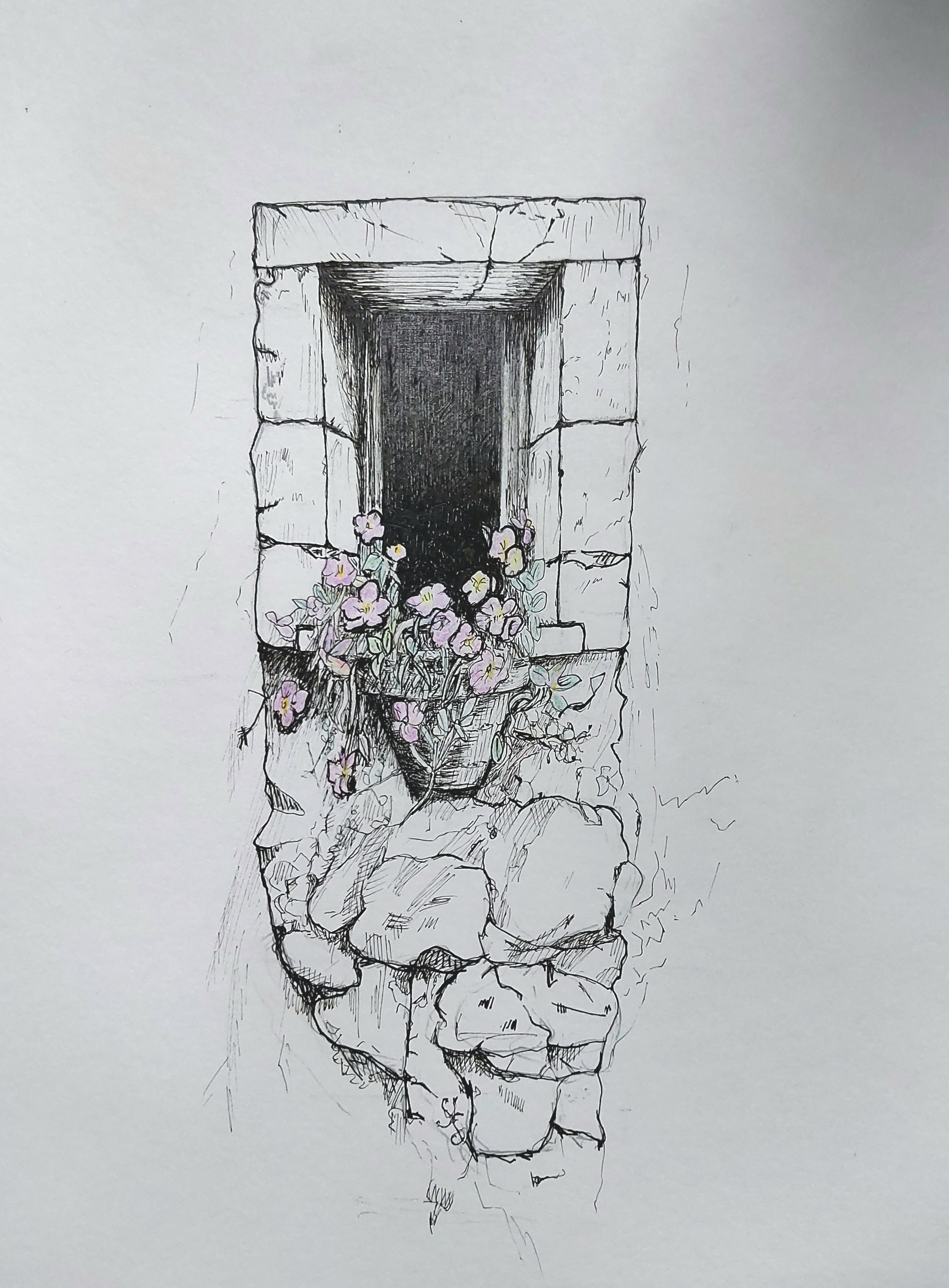 Outside view of small window